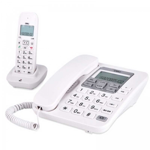 得力（deli）791 数字电话子母机 大屏幕/停电座机可用（素雅白）