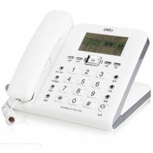 得力（deli）790 办公电话机 30°倾角/大屏显示/温度显示/万年历（白色）