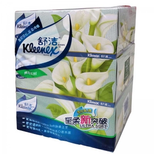 舒洁（Kleenex）2312-02 马蹄莲硬盒抽纸 200抽 3盒*10提/箱