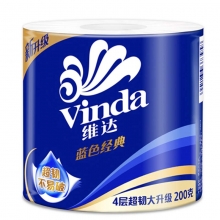 维达（Vinda）V4069 蓝色经典卫生卷纸 140克*10卷*6提/包