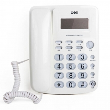 得力（deli）787 电话机/座机 透明按键/免电池/来电显示（素雅白）