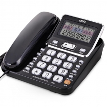得力（deli）789 多功能大屏背光电话机 翻转可摇头/可接分机/固定电话/座机（黑色）