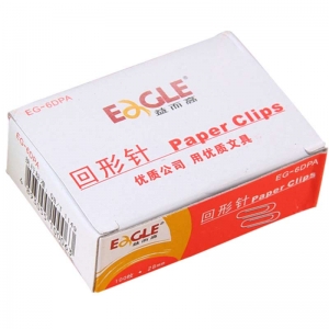 益而高（Eagle）EG-6DPA 金属银色回形针/曲别针 28MM 100粒/盒 10盒装