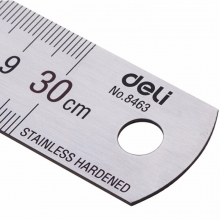 得力（deli）8463 不锈钢直尺 30cm刻度