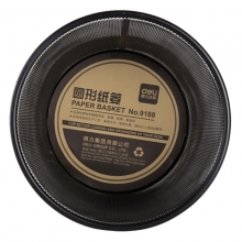 得力（deli）9188 金属网状垃圾桶/圆形纸篓 小号（直径23.4cm）黑色