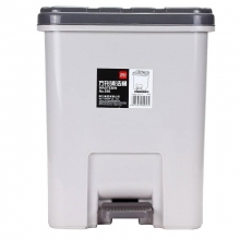 得力（deli）956 方形脚踏式清洁桶（长26.5*宽25*高34cm）灰色 可放50*60cm垃圾袋