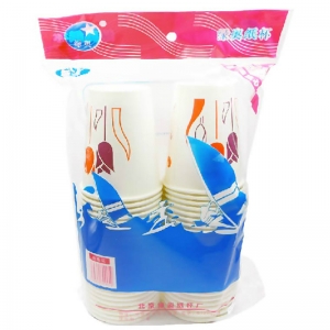 绿奥 250ml 一次性纸杯（紫红荷花）8盎司 170G畅销款 50个/提
