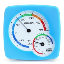 得力（deli）9019 温湿度计室内电子温度计湿度计婴儿房壁挂桌面（炫彩蓝）75mm