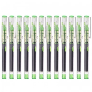 白雪（snowhite）X55 多色直液式走珠笔/中性笔 0.5mm 浅绿色 12支装
