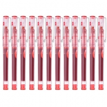 白雪（snowhite）X55 多色直液式走珠笔/中性笔 0.5mm 红色 12支装