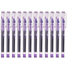 白雪（snowhite）X55 多色直液式走珠笔/中性笔 0.5mm 紫色 12支装