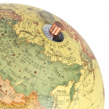 得力（deli） 2217 复古教学地球仪 木质底座 直径25cm 黄色