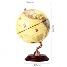 得力（deli） 2216 复古教学地球仪 木质底座 直径20cm 黄色