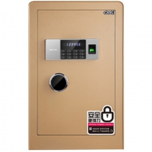 得力（deli）4106 指纹款电子密码保管箱保险柜 单门 高60cm 金色