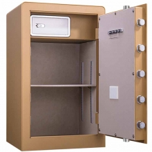 得力（deli）4080 电子密码保管箱保险柜 高80CM 带内柜 金色