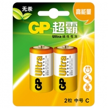 超霸（GP）GP14AU 2号/1.5V碱性电池 LR14中号电池 2粒装