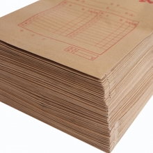永硕（UOSO）A4-230克 底宽3cm 牛皮纸档案袋 牛皮纸资料袋绕绳袋（红字带框）25只/捆