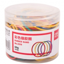 得力（deli）3219 筒装彩色橡胶圈橡皮筋 50g