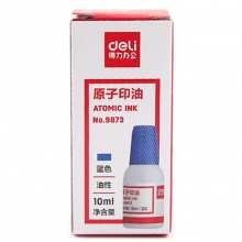 得力（deli）9873 原子印油 印台油印泥油 10ml 油性 蓝色