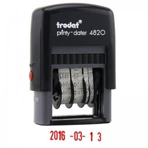 卓达（trodat）4820 回墨日期印/可调式日期章 25*4mm 中文印 红色字