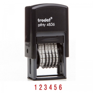 卓达（trodat）4836 可调式号码机/数字章回墨印回墨章 6位 字高3.8mm 红色