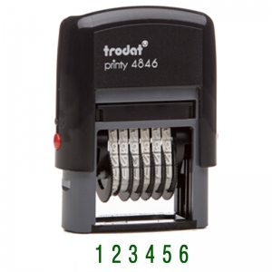 卓达（trodat）4846 可调式号码机/数字章回墨印回墨章 6位 字高4mm 绿色