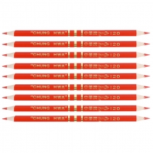 中华（GHUNG HWA）120 HB 全红双头铅笔/红色铅芯/彩色铅笔/特种铅笔 10支装