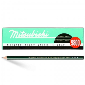 三菱（Uni）9800 8B高级绘图铅笔/素描铅笔/美术绘图木头铅笔 12支装