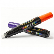 宝克（BAOKE）MP4902 LED电子屏广告彩绘笔/可擦荧光板笔/水性彩色标记笔/POP荧光笔 扁头10mm（橙色）6支/盒