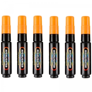 宝克（BAOKE）MP4902 LED电子屏广告彩绘笔/可擦荧光板笔/水性彩色标记笔/POP荧光笔 扁头10mm（橙色）6支/盒