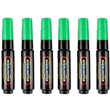 宝克（BAOKE）MP4902 LED电子屏广告彩绘笔/可擦荧光板笔/水性彩色标记笔/POP荧光笔 扁头10mm（绿色）6支/盒