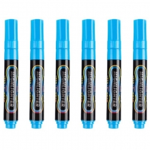 宝克（BAOKE）MP4901 可擦荧光笔/LDE电子屏荧光板笔/标记笔/广告彩绘笔（圆头）6支/盒 蓝色
