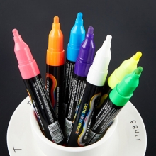 宝克（BAOKE）MP4901 可擦荧光笔/LDE电子屏荧光板笔/标记笔/广告彩绘笔（圆头）6支/盒 绿色