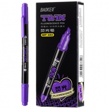 宝克（BAOKE）MP492 双头荧光笔/重点醒目标记笔 12支/盒 紫色