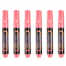 宝克（BAOKE）MP4901 可擦荧光笔/LDE电子屏荧光板笔/标记笔/广告彩绘笔（圆头）6支/盒 粉色