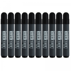 白金（PLATINUM） WB-45 可擦白板笔/单头白板笔 2mm 黑色 10支装