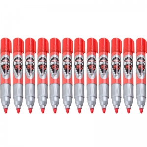 宝克（BAOKE）MP392 大容量水性可擦白板笔（可加墨水） 红色 12支装