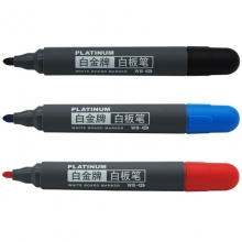 白金（PLATINUM） WB-45 可擦白板笔/单头白板笔 2mm 黑色 10支装