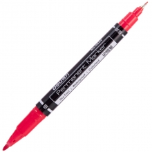 得力（deli）6824 小号双头记号笔/油性多用途勾线笔 12支装 红色
