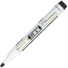 得力（deli）S507 可加墨易擦圆头白板笔 10支装 黑色
