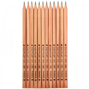 马可（MARCO）6001 原木书写六角杆铅笔/素描绘图铅笔 12支盒装 2B