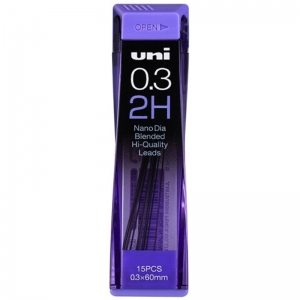 三菱（UNI）202ND 纳米自动铅芯不易断2H活动铅笔芯 0.3mm 2H 15支/片